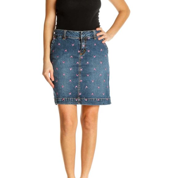 Lilly Pulitzer Embroidered Strawberry Pencil Denim Skirt. Size 6 RN88189. - Picture 2 of 15
